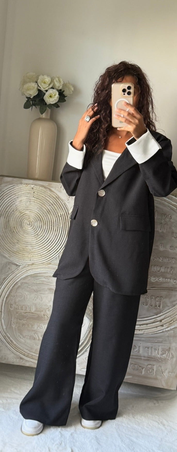 Ensemble blazer & pantalon Leya noir
