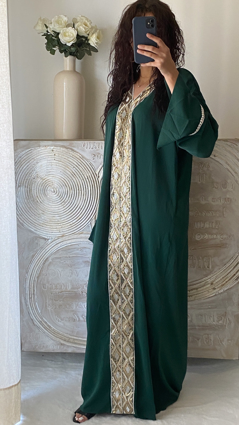 Abaya INESSA vert sapin