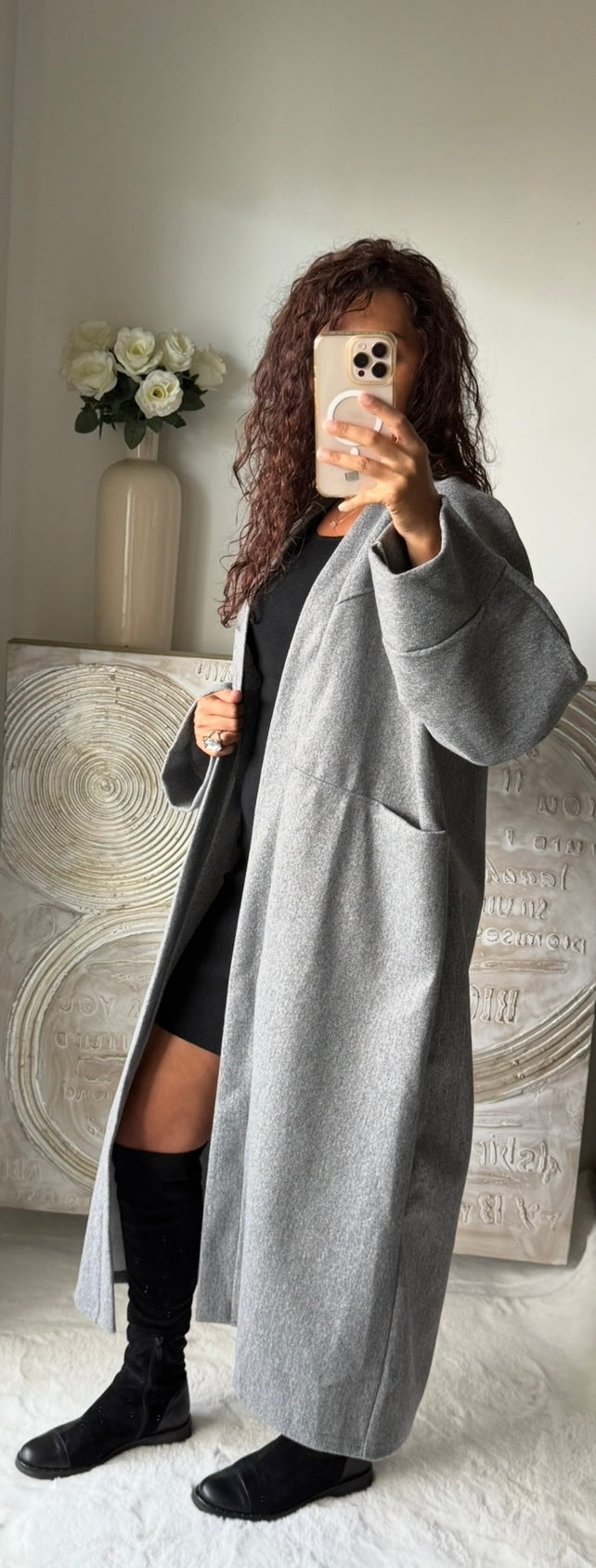 Manteau long Mia gris