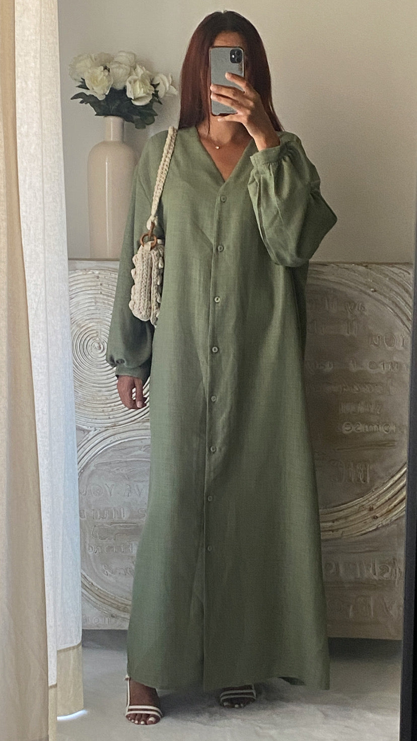 Robe Yasmine kaki
