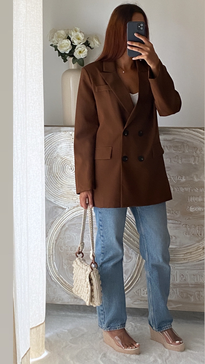 Blazer doublé oversize marron