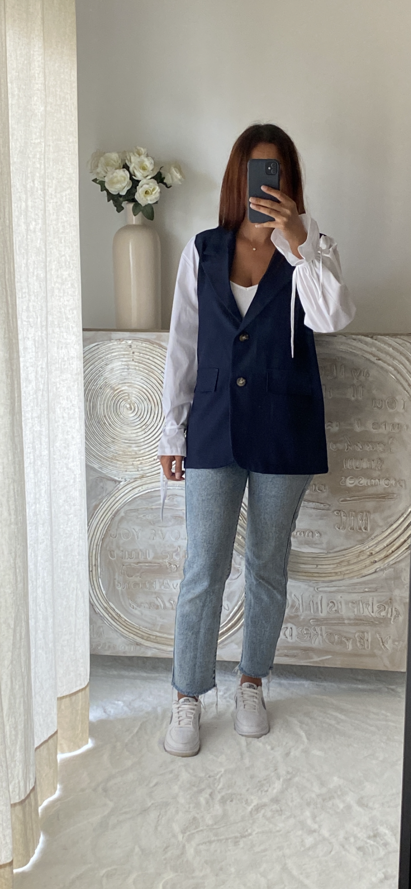 Veste bi-matière bleu marine