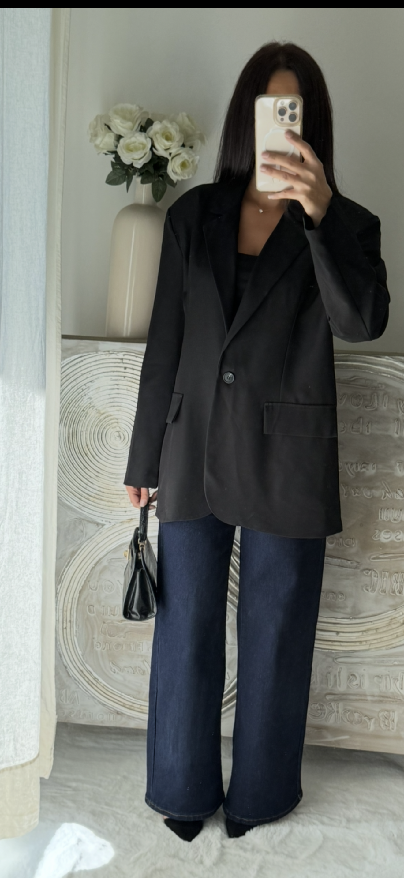 Blazer doublé oversize noir