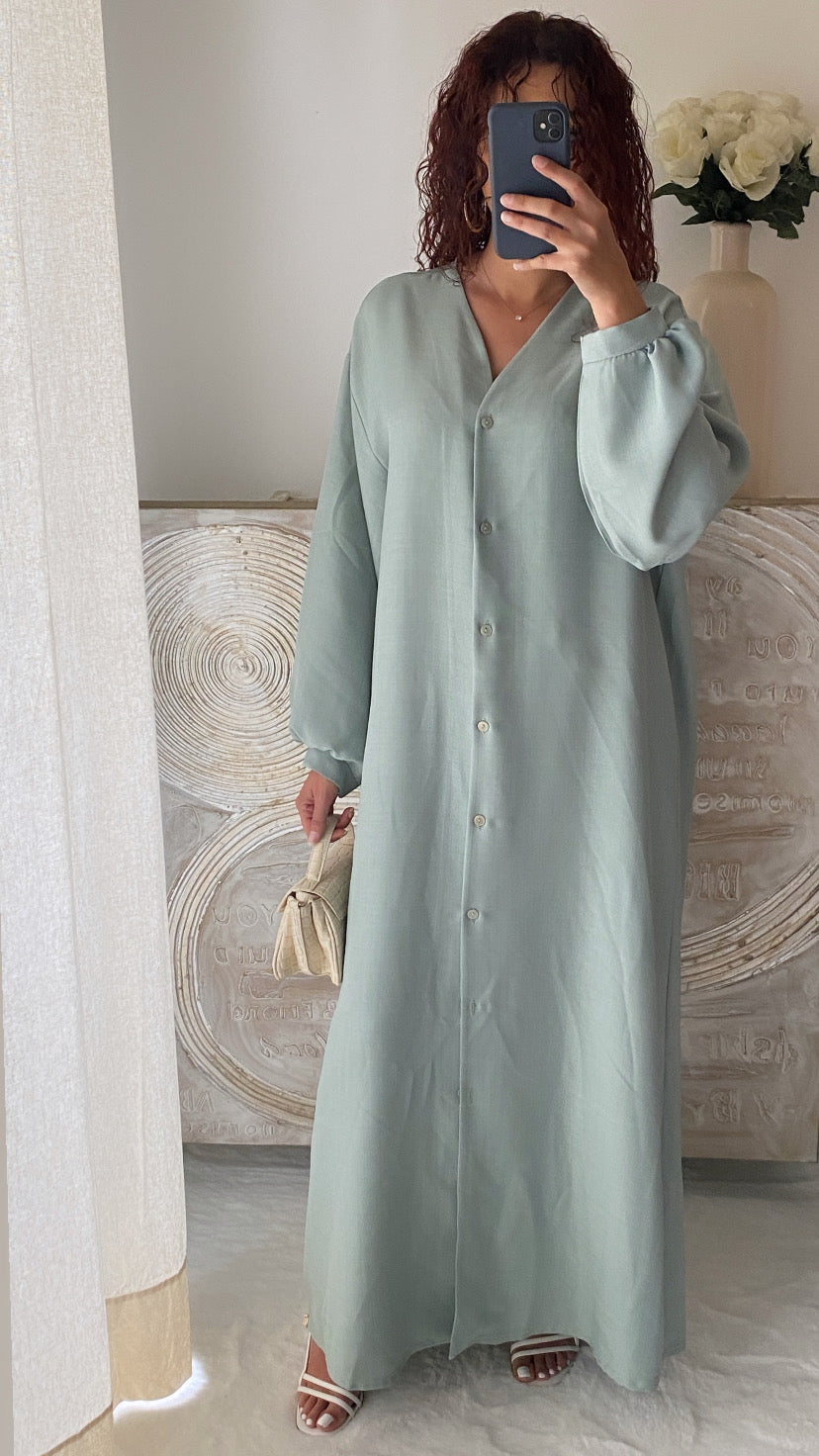 Robe YASMINE vert d'eau