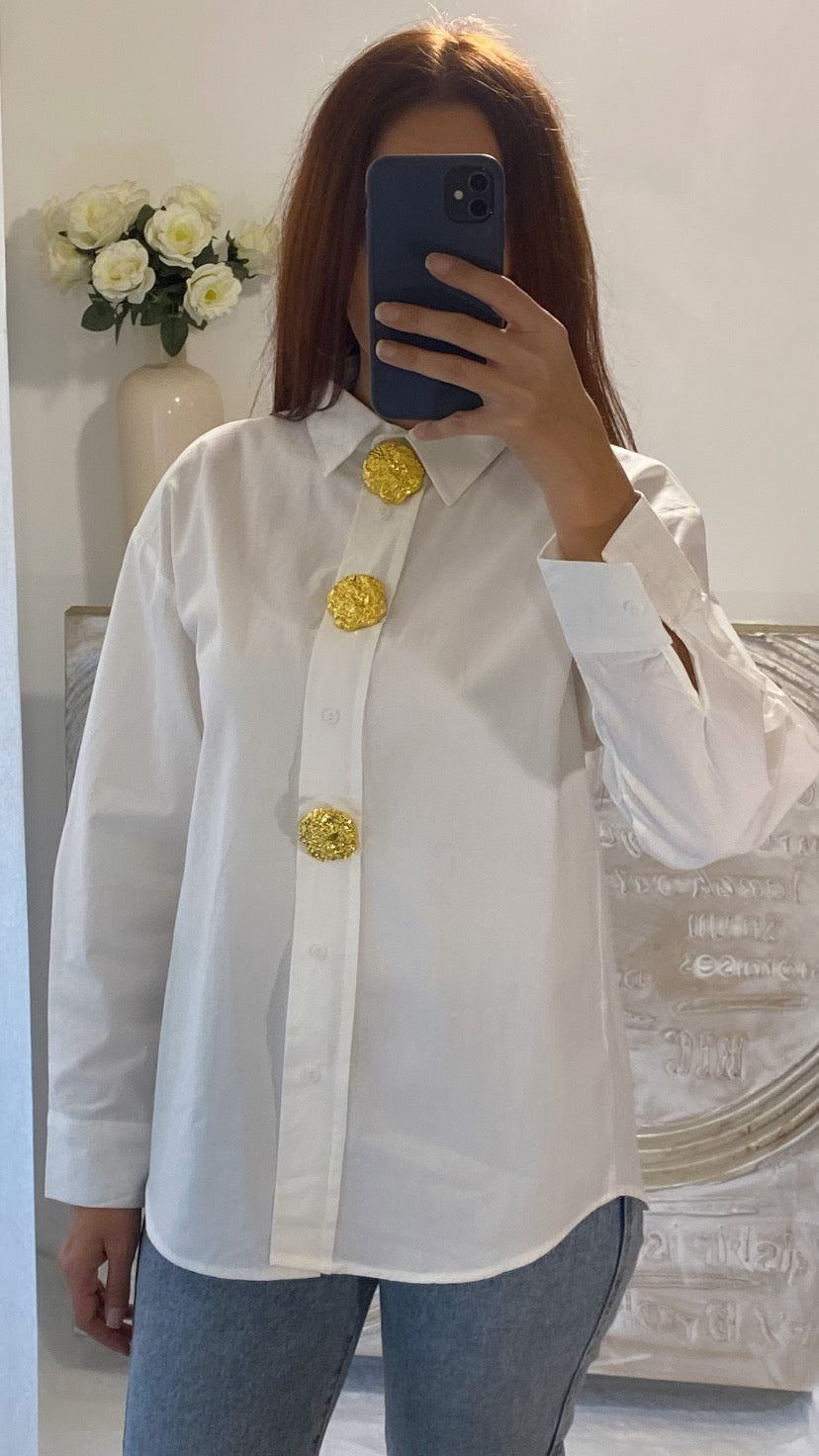 Chemise épaisse en coton Lina blanche