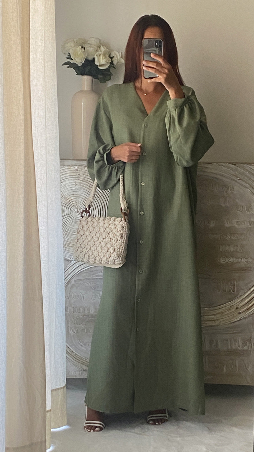 Robe Yasmine kaki