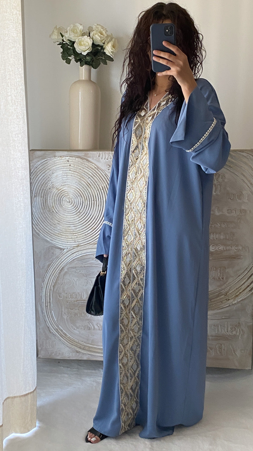Abaya INESSA bleu ciel