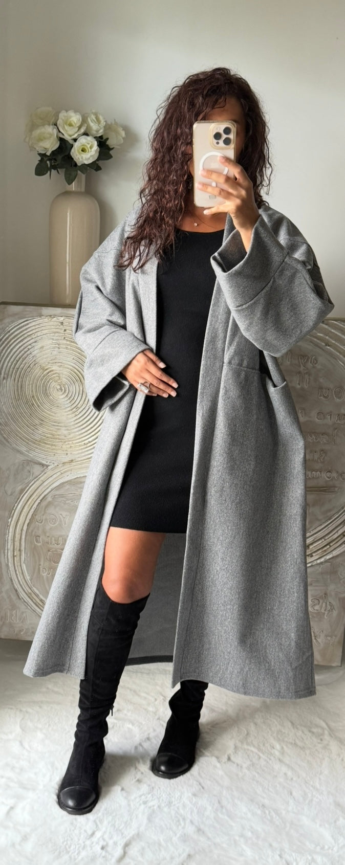 Manteau long Mia gris
