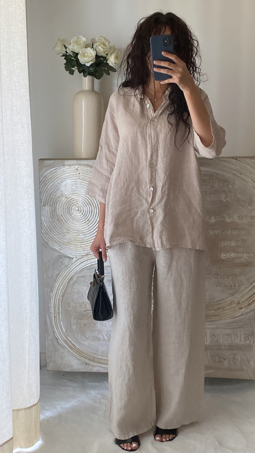 Ensemble en lin premium (beige)
