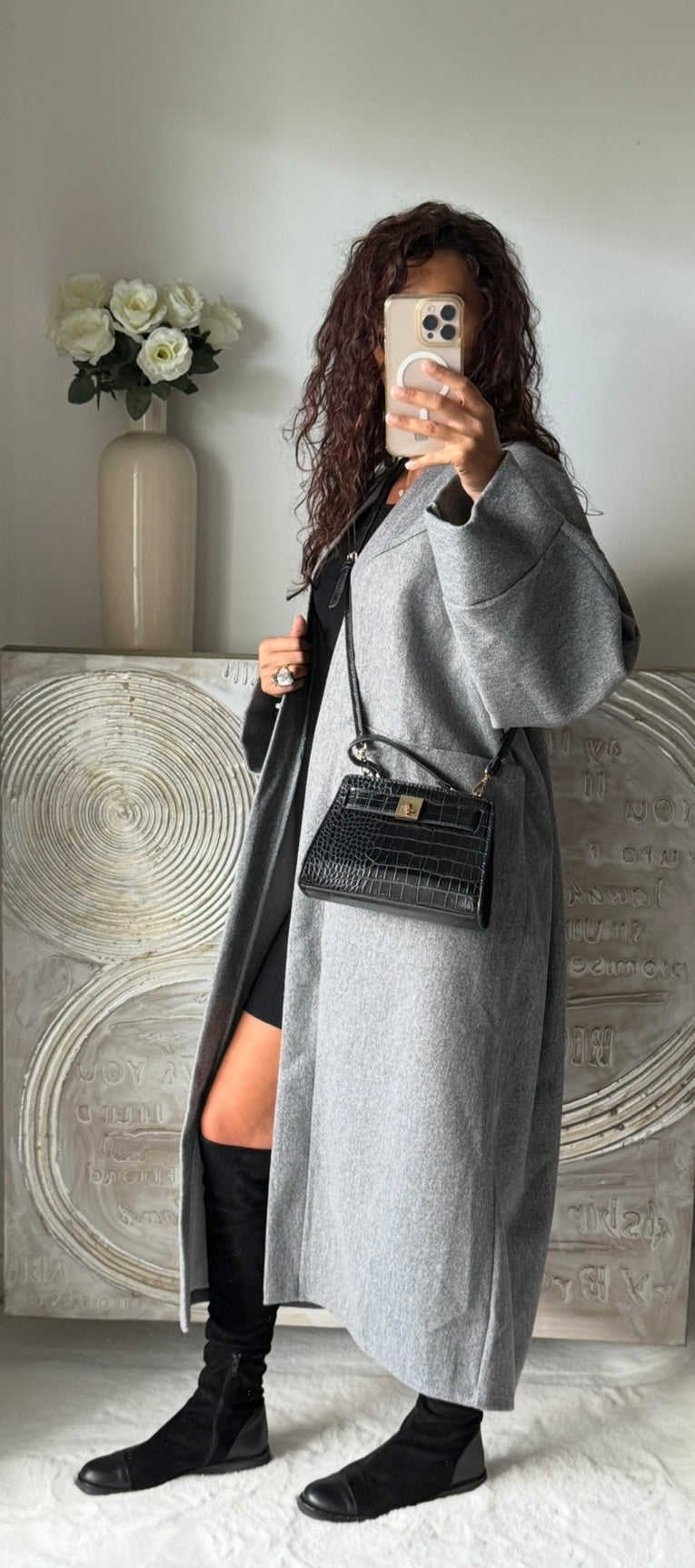 Manteau long Mia gris