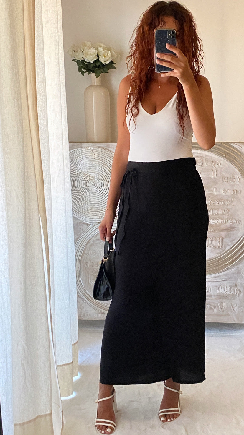 Jupe longue portefeuille noire