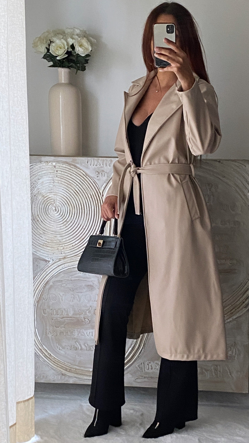 Trench simili cuir LOLLY beige