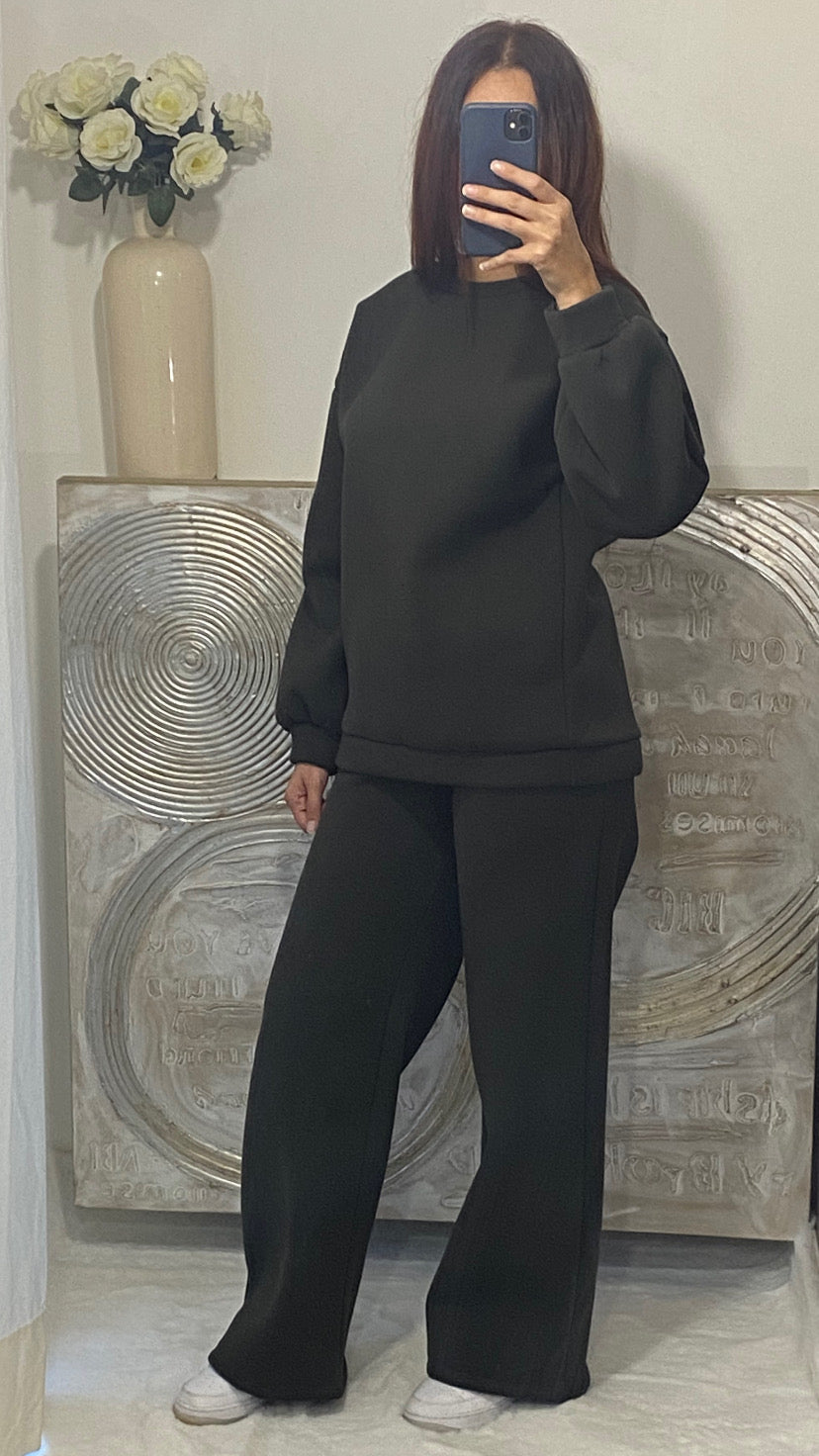 Ensemble sweat et jogging kaki