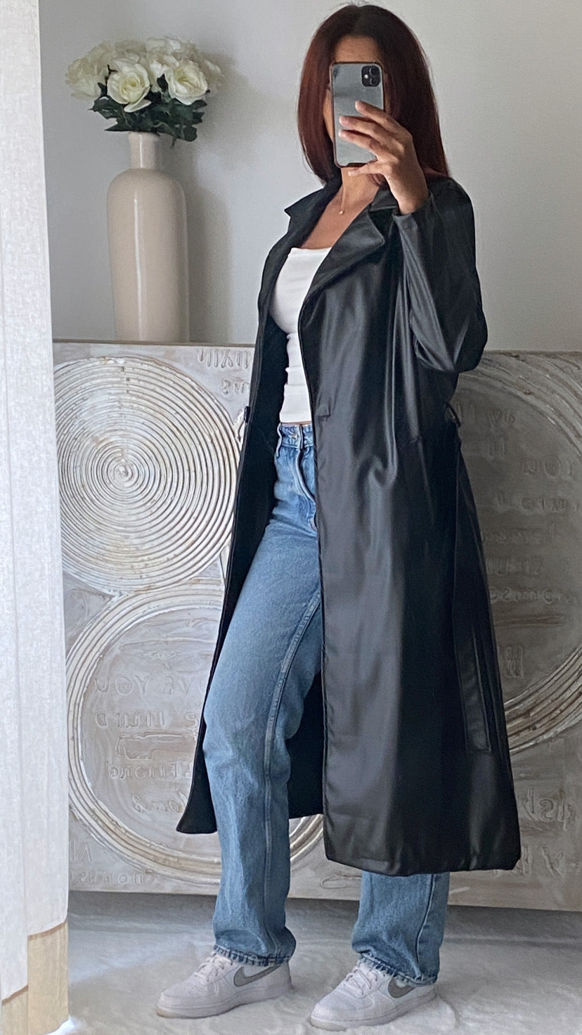 Trench simili cuir LOLLY noir