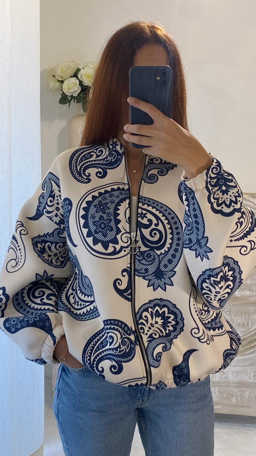 Veste bombers doublée à motifs