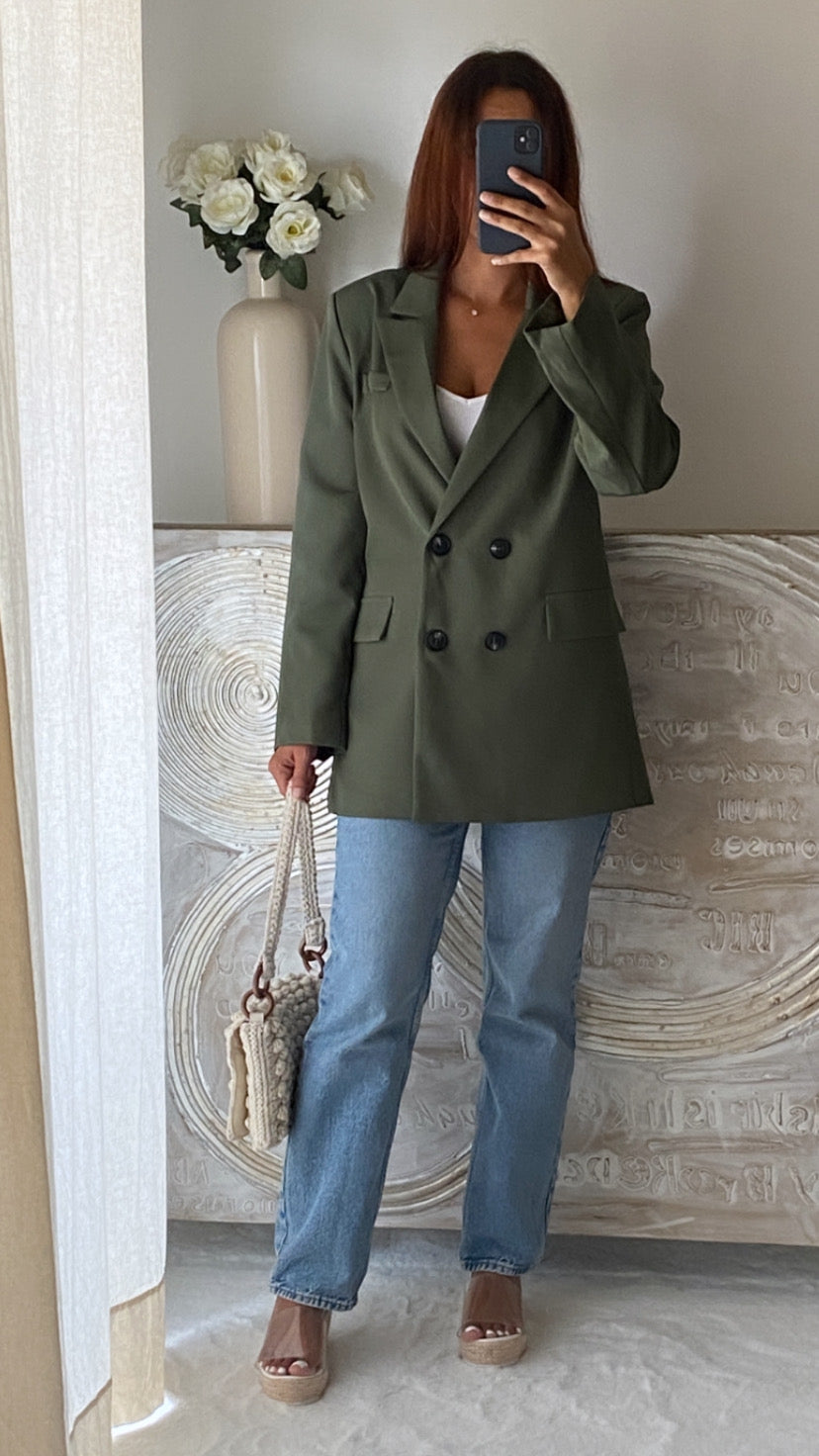 Blazer doublé oversize kaki