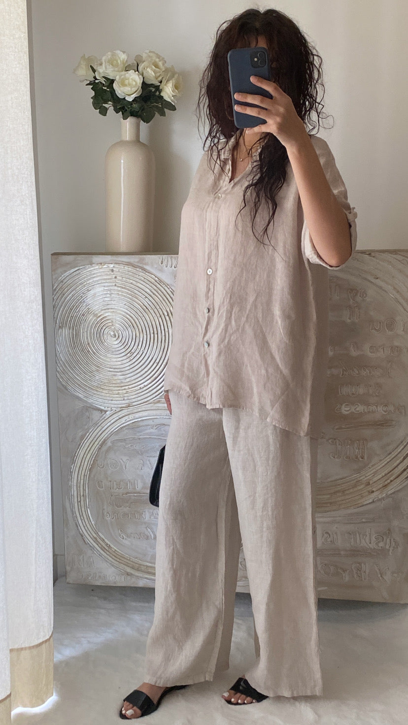 Ensemble en lin premium (beige)
