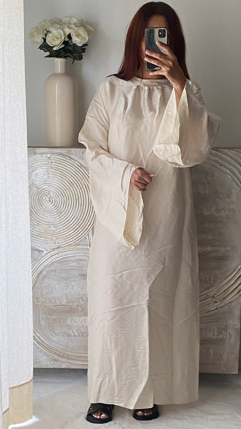 Abaya brillante NORA beige