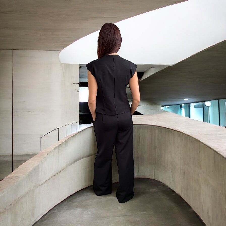 Ensemble top et pantalon noir