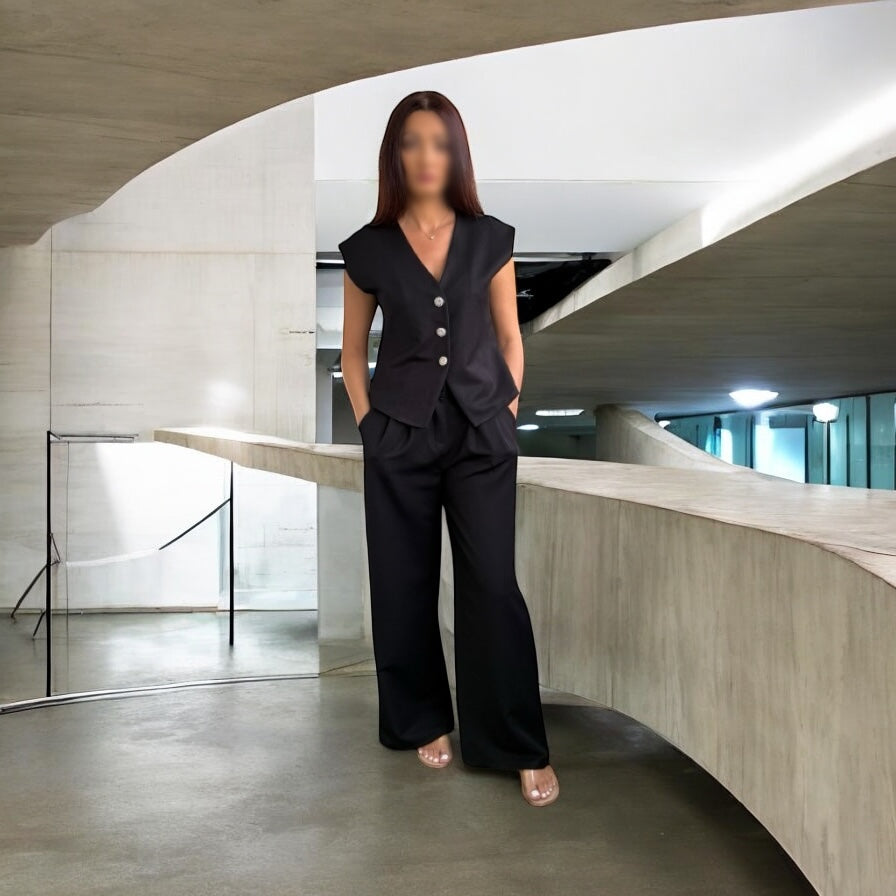 Ensemble top et pantalon noir