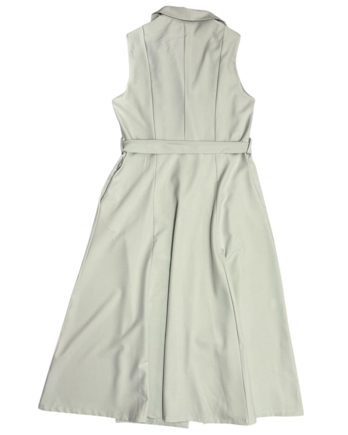 Robe longue avec ceinture vert d'eau