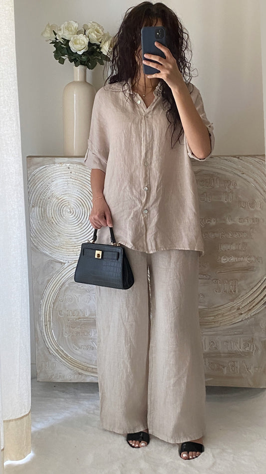 Ensemble en lin premium (beige)