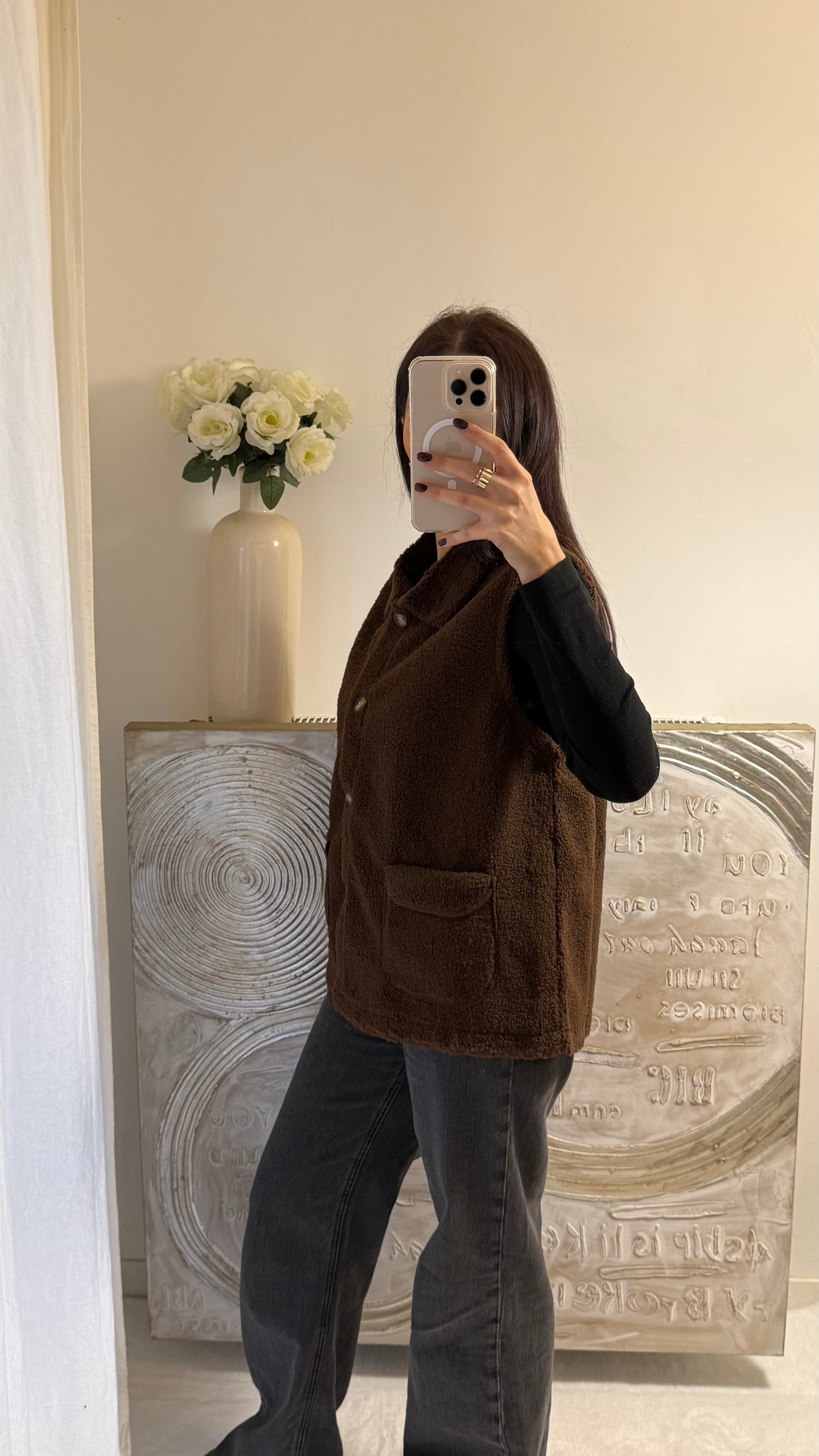 Gilet sans manches marron