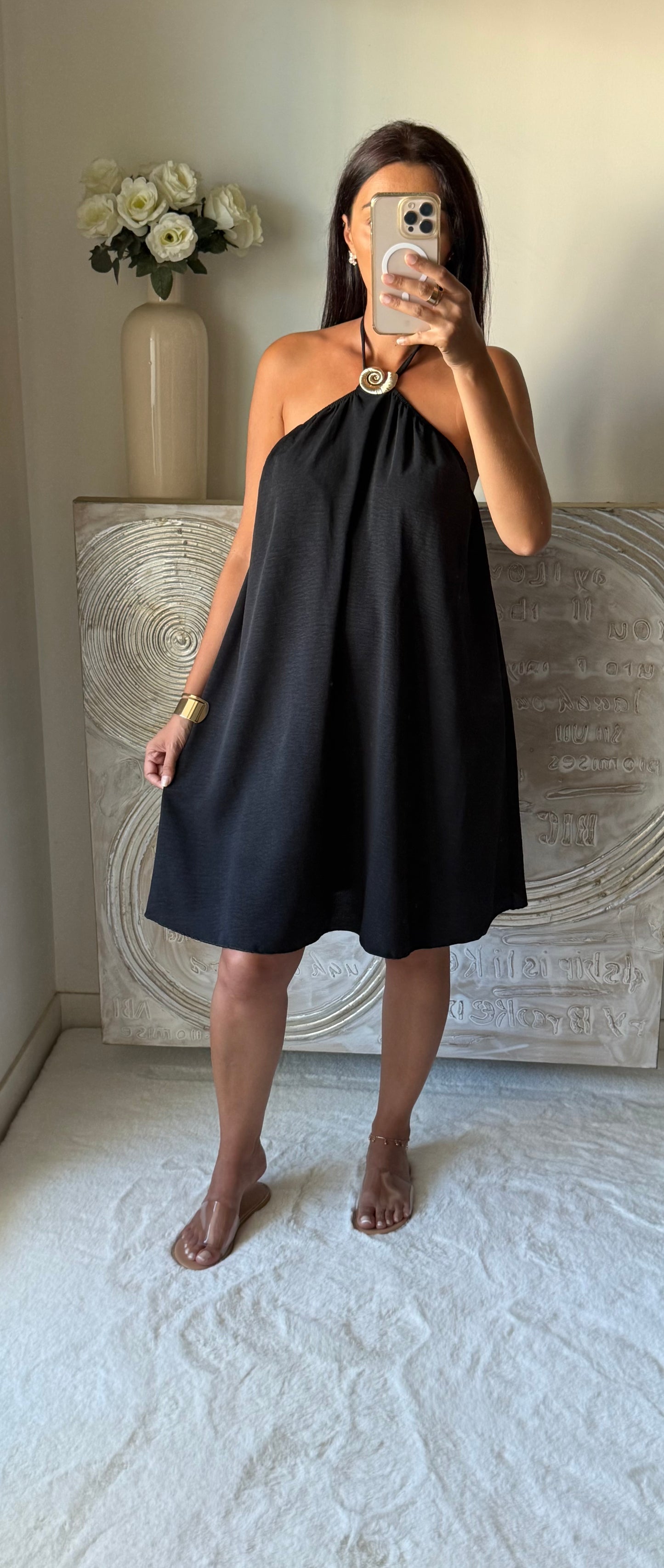Robe courte dos nu noir