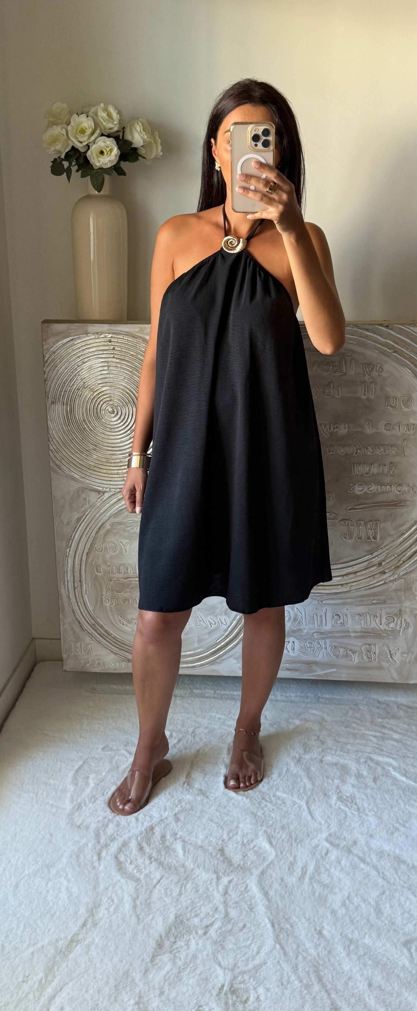Robe courte dos nu noir