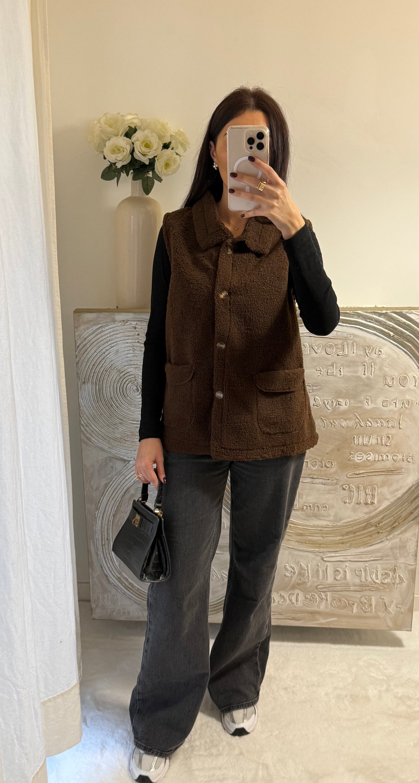 Gilet sans manches marron
