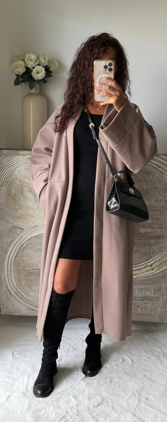 Manteau long Mia taupe