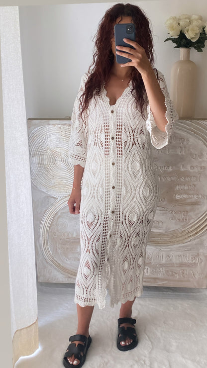 Robe crochet blanche