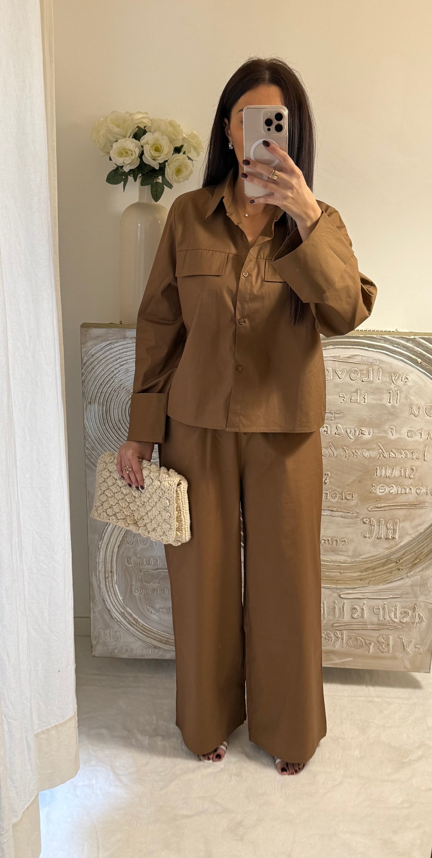 Ensemble chemise et pantalon choco