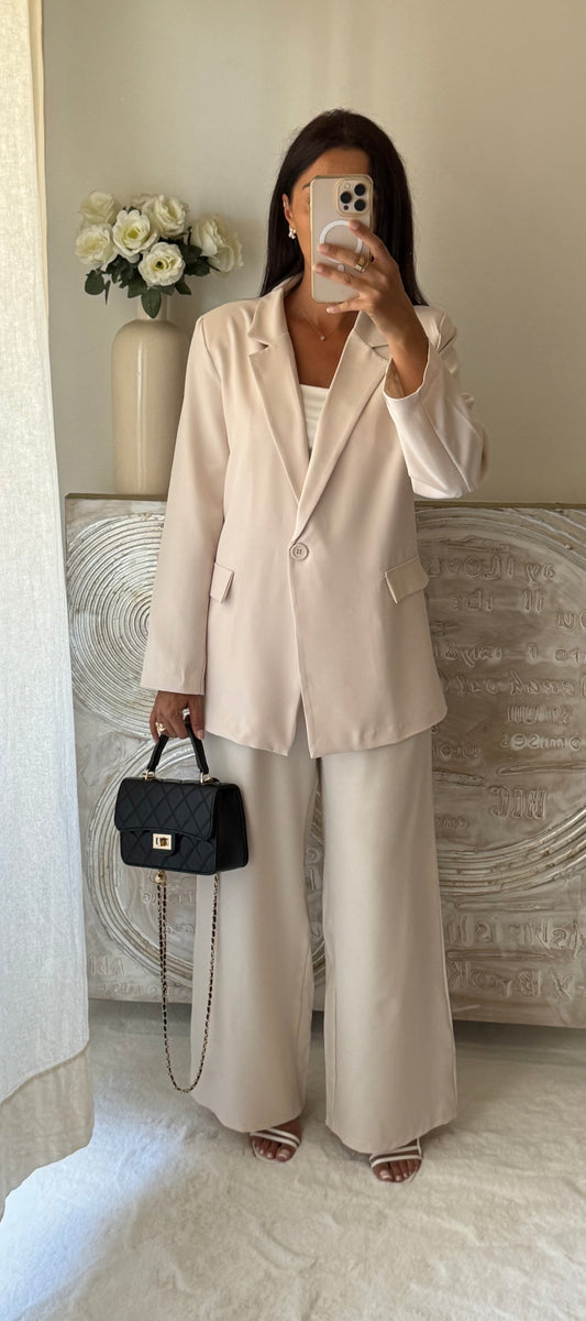 Ensemble blazer et pantalon Mila beige