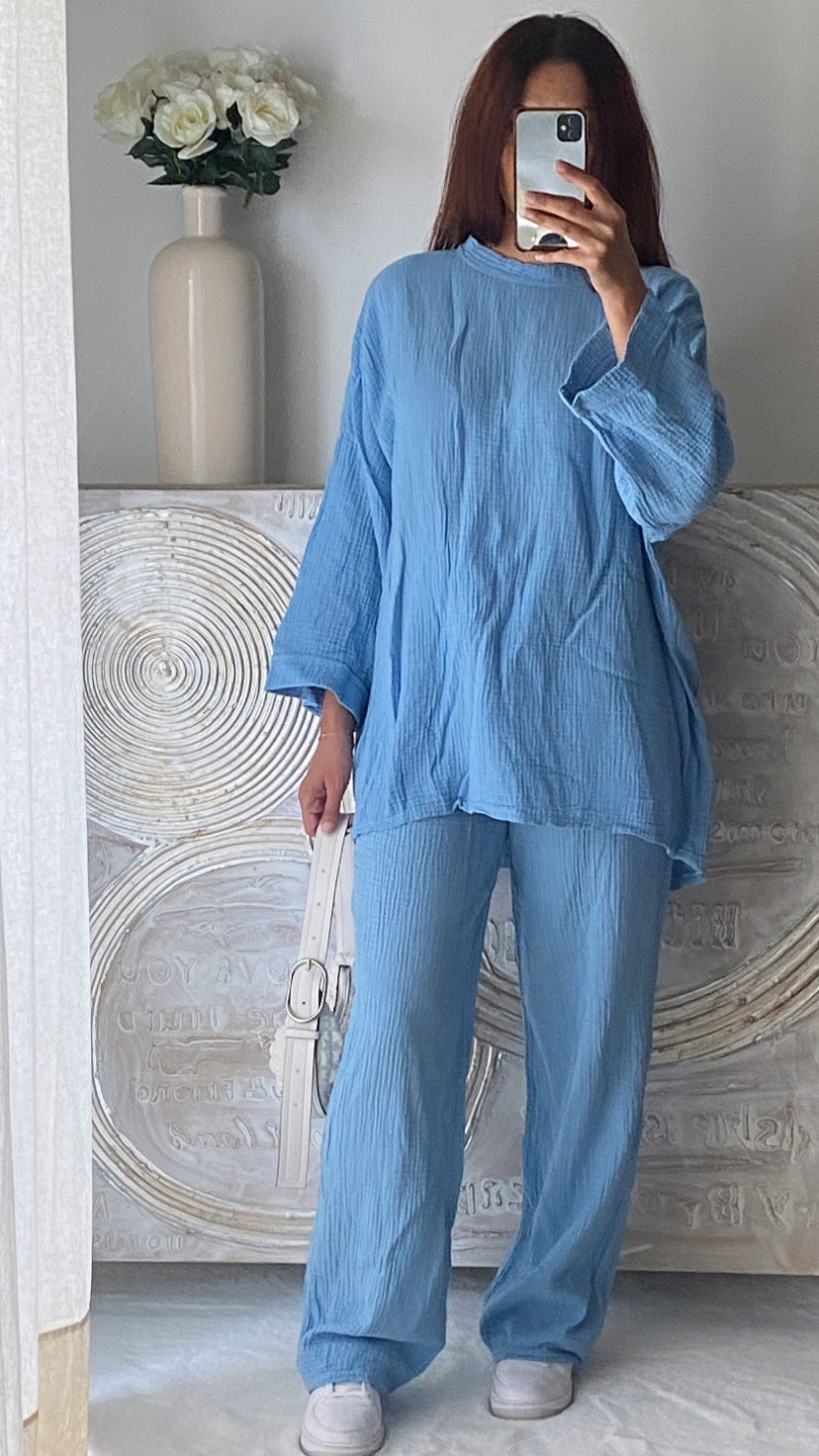 Ensemble gaze de coton BLUE