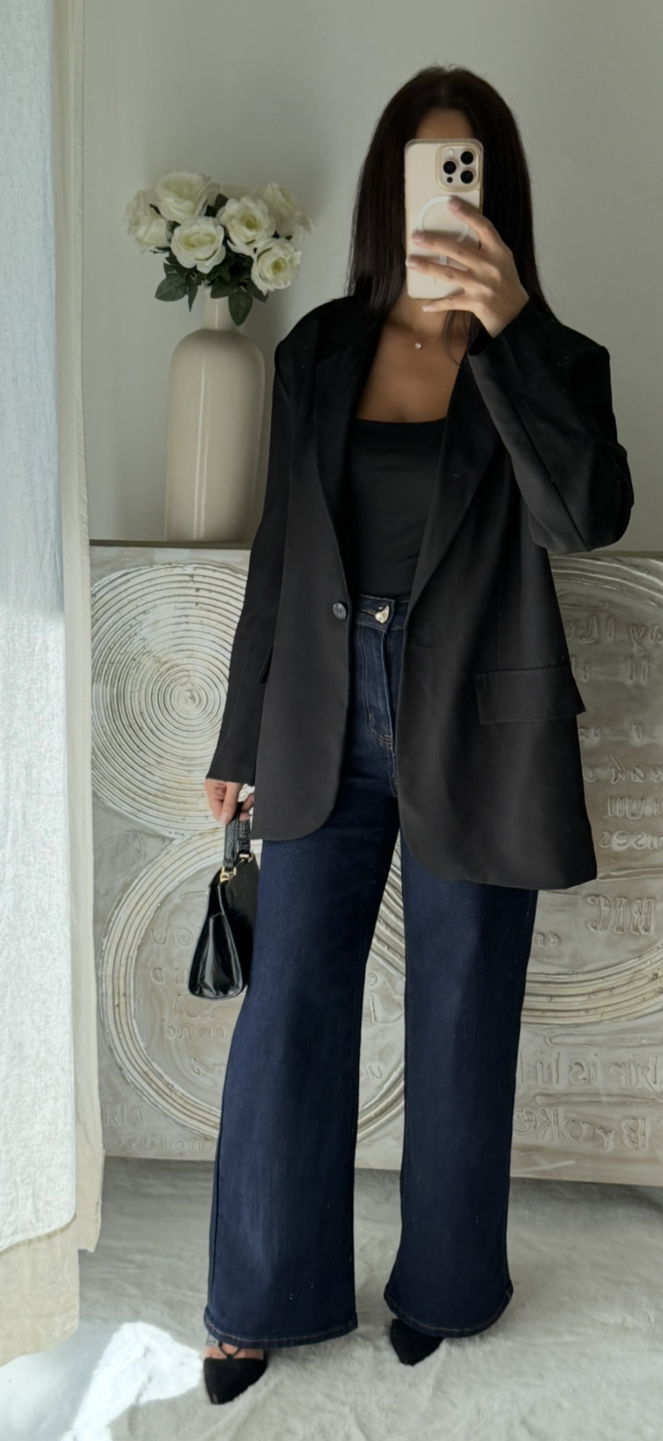 Blazer doublé oversize noir