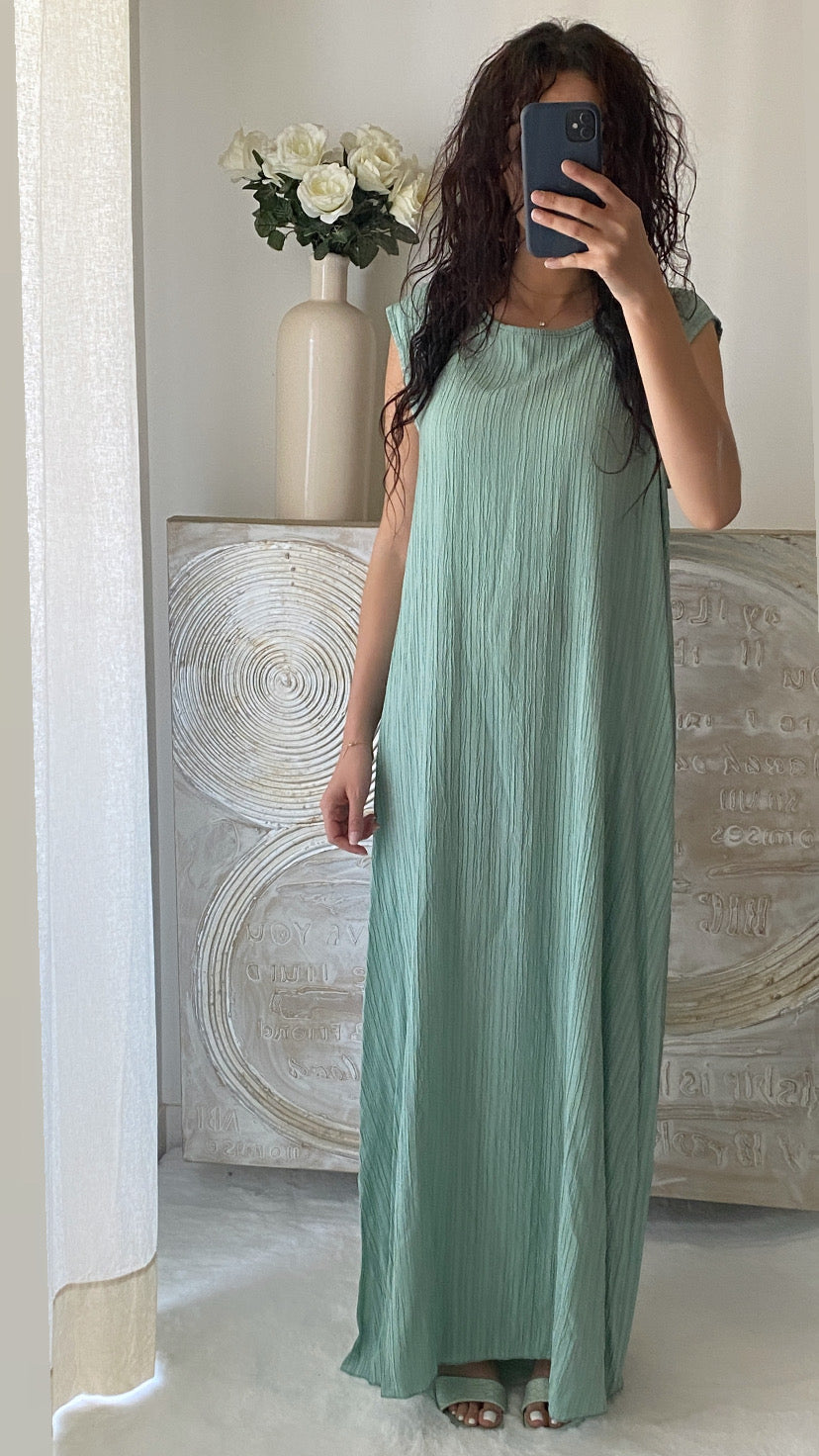 Robe manches courtes + kimono ALYA (vert d'eau)