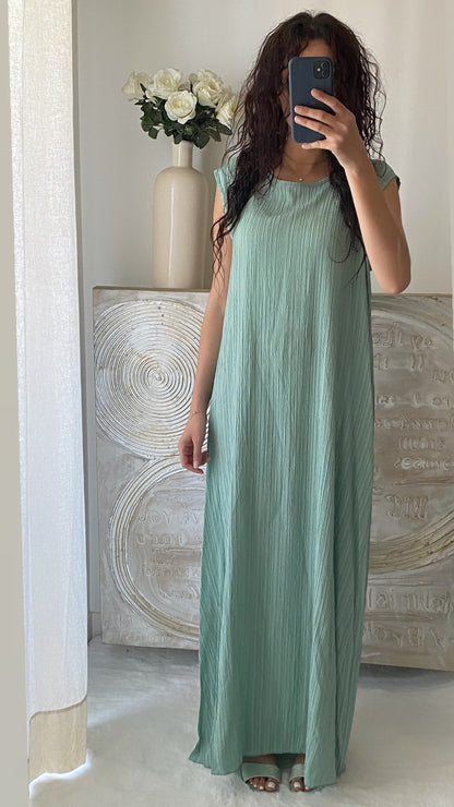 Robe manches courtes + kimono ALYA (vert d'eau)