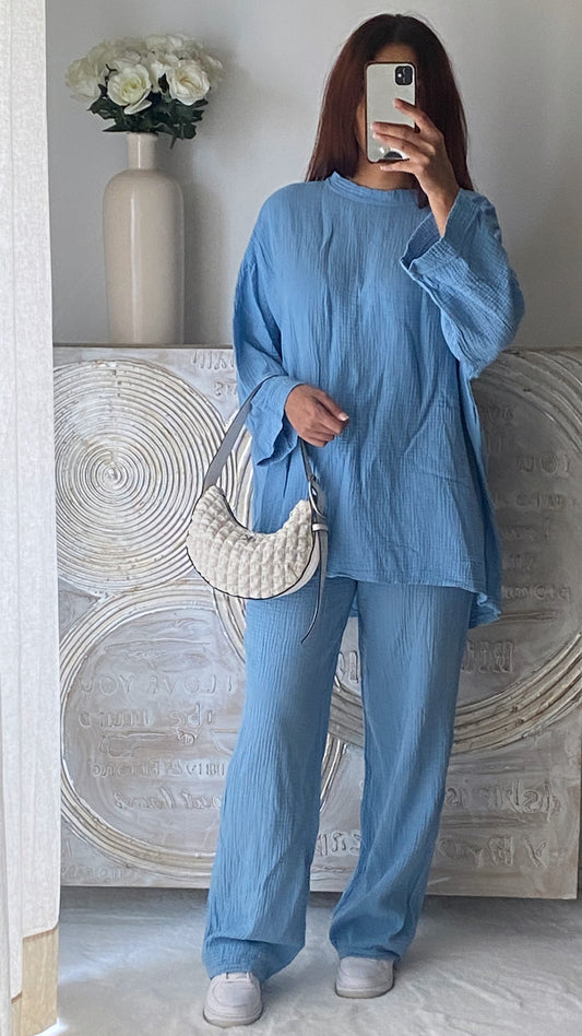 Ensemble gaze de coton BLUE