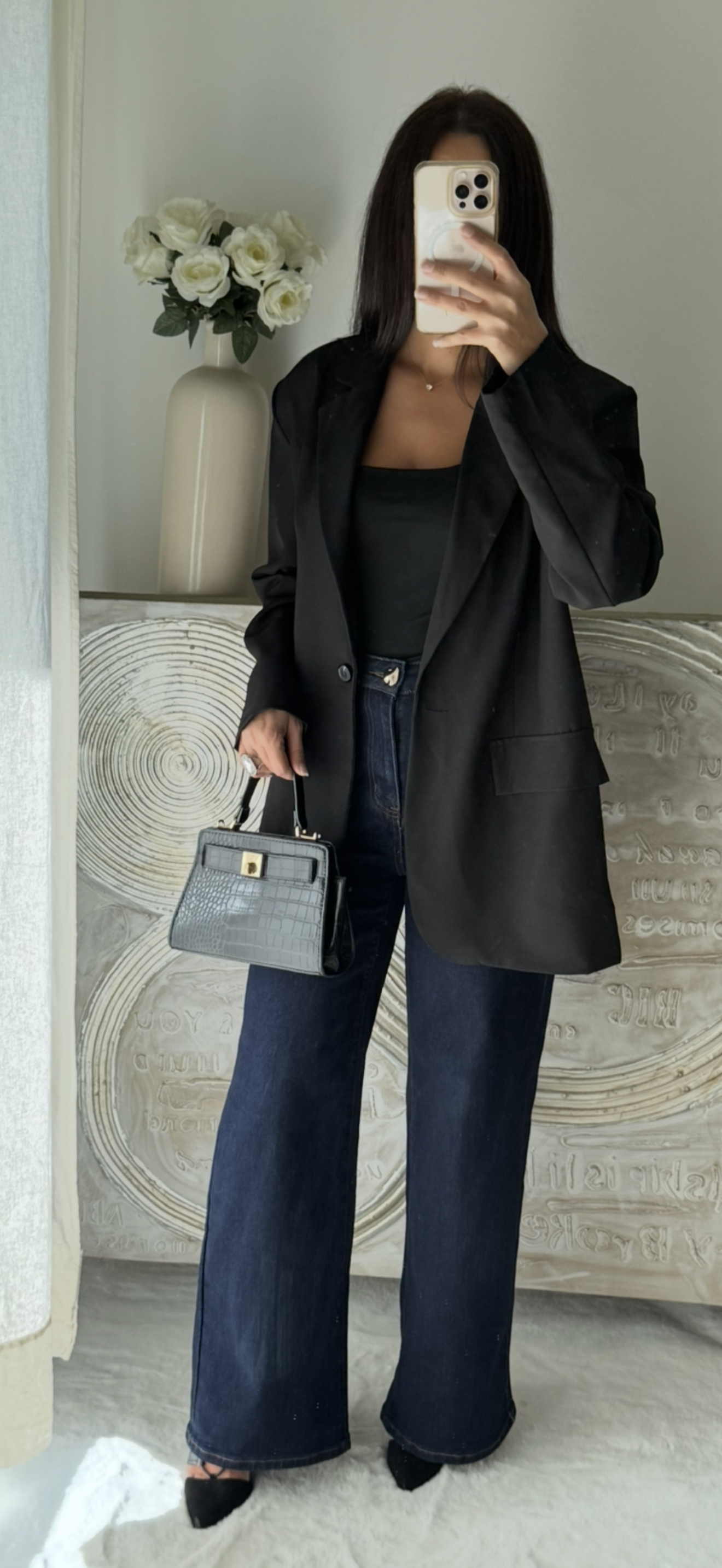 Blazer doublé oversize noir