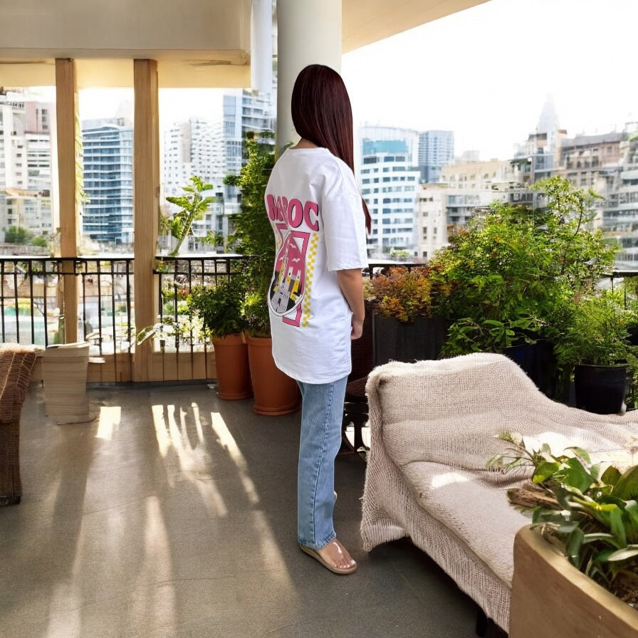 T-shirt à imprimé Maroc blanc