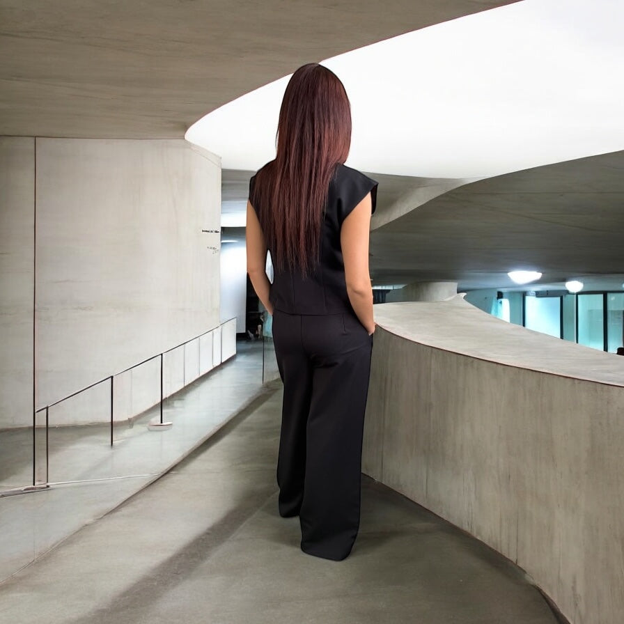 Ensemble top et pantalon noir