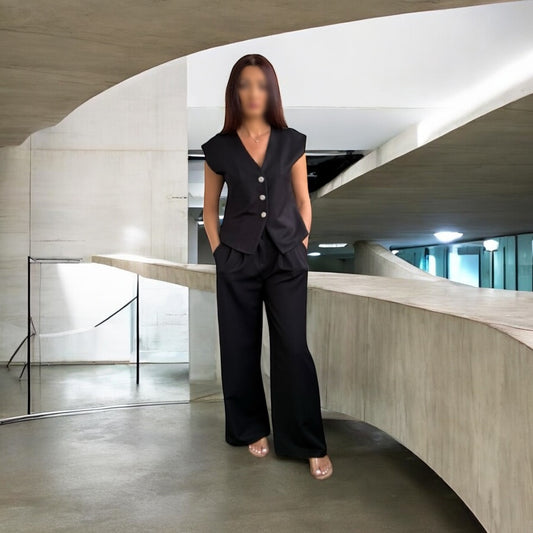 Ensemble top et pantalon noir