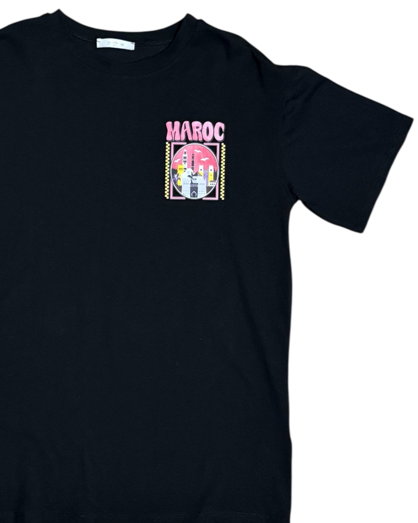 T-shirt à imprimé Maroc noir