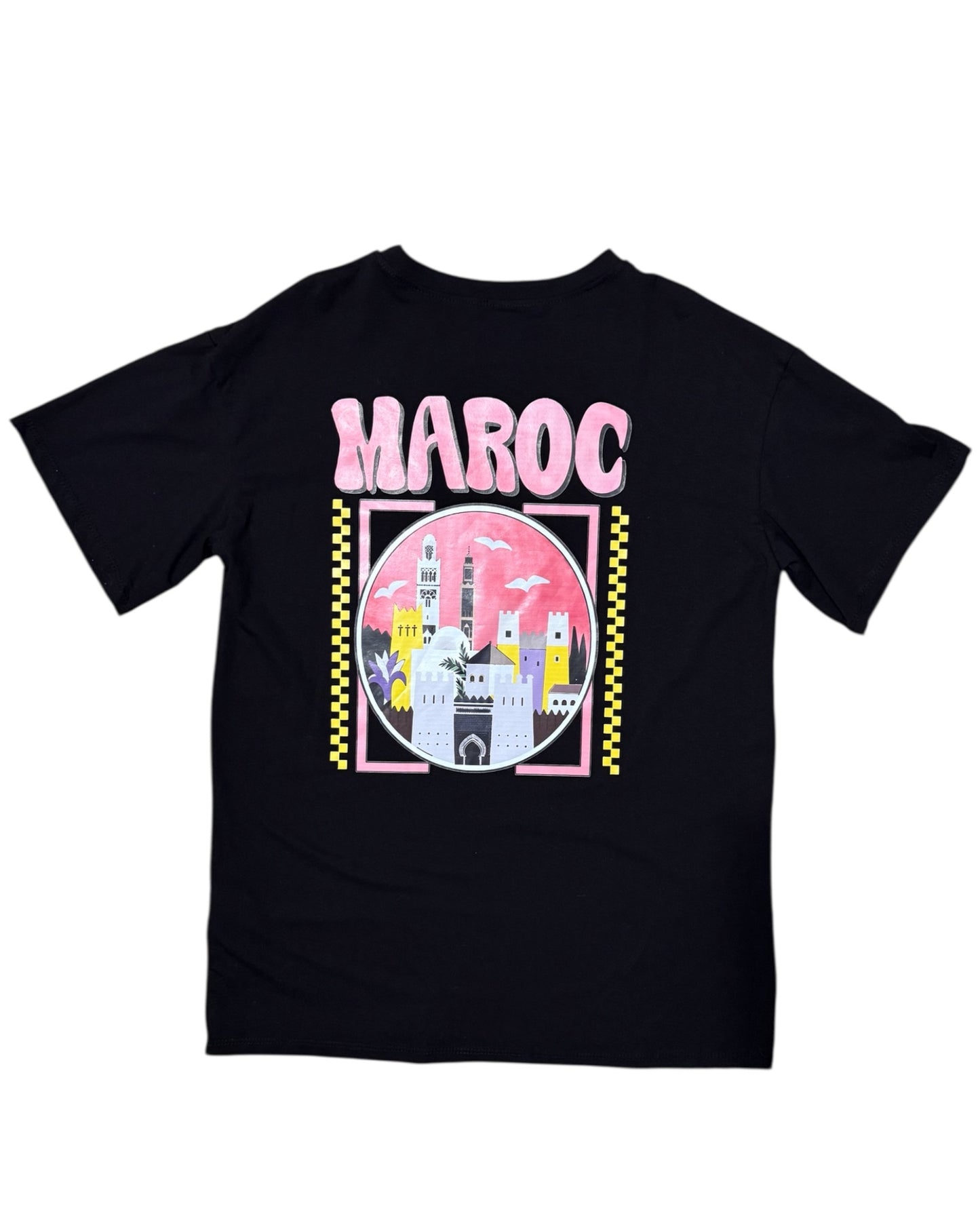 T-shirt à imprimé Maroc noir